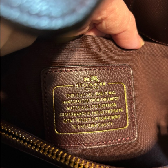 Coach Metallic Oxblood Garnet Margot Leather Satchel - Picture 13 of 16